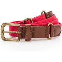 Asquith & Fox Men's Faux Leather & Canvas Belt in Red