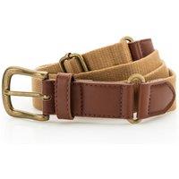 Asquith & Fox Men's Faux Leather & Canvas Belt in Camel