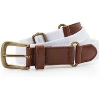Asquith & Fox Men's Faux Leather & Canvas Belt in White