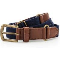 Asquith & Fox Men's Faux Leather & Canvas Belt in Navy
