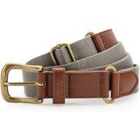 Asquith & Fox Men's Faux Leather & Canvas Belt in Light Grey