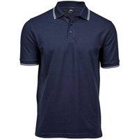 TEE JAYS Men's Luxury Fashion Stripe Polo in Navy | Size: XL