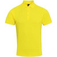Premier Men's Coolchecker Plus Pique Polo With CoolPlus in Yellow | Size: Large