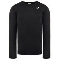 Gymshark Men's Long Sleeve Crew Neck Black Vital Top | Size: Small