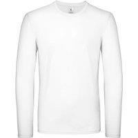 B&C Men's E150 Long Sleeve T-Shirt in White | Size: Small