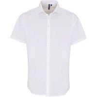Premier Men's Stretch Fit Poplin Short Sleeve Shirt in White | Size: 3XL
