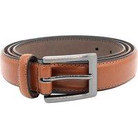 D555 Men's Anthony Stitched Leather Square Buckle Belt in Tan | Size: 40R