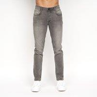 Crosshatch Malcolm Men's Slim Fit 5-Pocket Stretch Jeans in Light Grey | Size: 38R