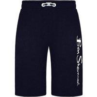 Ben Sherman Men's Large Logo Print Sweat Shorts in Blue