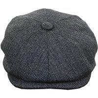 TruClothing Men's Classic Herringbone Newsboy Cap Stylish Flat Cap in Charcoal | Size: 20 inches