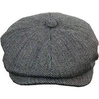 TruClothing Men's Classic Herringbone Newsboy Cap Stylish Flat Cap in Grey | Size: 20 inches