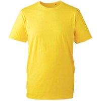 Anthem Men's Plain Dark Grey T-Shirt in Yellow | Size: 4XL