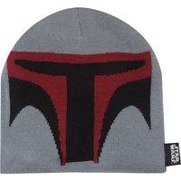 Star Wars Men's Face Boba Fett Beanie in Pale Grey