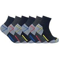 Sock Snob Men's 6 Pairs Ultimate Cotton Quarter Length Short Work Socks in Black | Size: 6-11