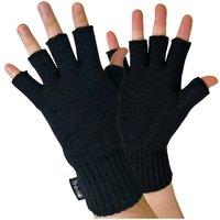 THMO Men's Black 3M Thinsulate Insulation Lined Fingerless Gloves | Size: Large/XL