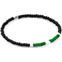 ANCHOR & CREW Men's Henry Silver & Glass SKINNY Bracelet in White | Size: 21 cm