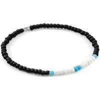 ANCHOR & CREW Men's Henry Silver & Glass SKINNY Bracelet in Turquoise | Size: 21 cm
