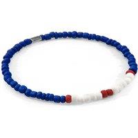 ANCHOR & CREW Men's Henry Silver & Glass SKINNY Bracelet in Red | Size: 23 cm