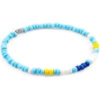 ANCHOR & CREW Men's Edgar Silver & Glass SKINNY Bracelet in Blue | Size: 23 cm