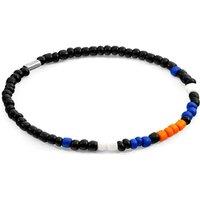 ANCHOR & CREW Men's Edgar Silver & Glass SKINNY Bracelet in Orange | Size: 21 cm