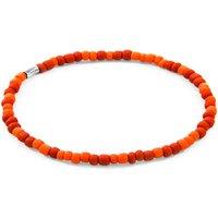 ANCHOR & CREW Men's Jack Silver & Glass SKINNY Bracelet in Red | Size: 19 cm