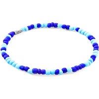 ANCHOR & CREW Men's Jack Silver & Glass SKINNY Bracelet in Blue | Size: 23 cm