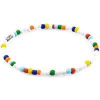 ANCHOR & CREW Men's Jack Silver & Glass SKINNY Bracelet in White | Size: 23 cm