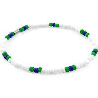 ANCHOR & CREW Men's Oscar Silver & Glass SKINNY Bracelet in White | Size: 21 cm