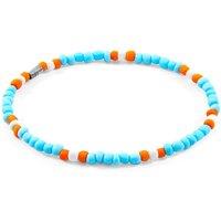 ANCHOR & CREW Men's Oscar Silver & Glass SKINNY Bracelet in Blue | Size: 23 cm