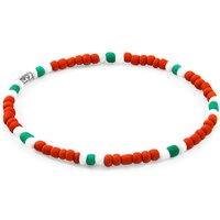 ANCHOR & CREW Men's Oscar Silver & Glass SKINNY Bracelet in Red | Size: 21 cm