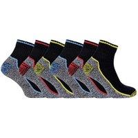 Sock Snob Men's 6 Pairs Ankle Soft Breathable Bamboo Work Socks for Summer in Black | Size: 12-14