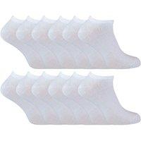 Sock Snob Men's 12 Pairs Soft Cotton Breathable Trainer Socks in White | Size: 12-3