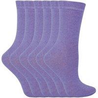 Sock Snob Men's 6 Pack Plain Solid Coloured Cotton Socks in Lilac | Size: 12-3
