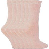 Sock Snob Men's 6 Pack Plain Solid Coloured Cotton Socks in Light Pink | Size: 9-12