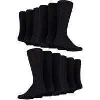 Sock Snob Men's 12 Pair Cotton Dress Socks in Black | Size: 6-11