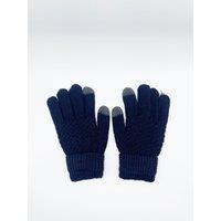 SVNX Men's Textured Touchscreen Knitted Gloves in Black