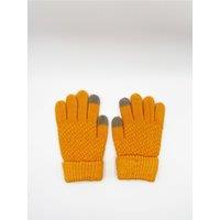 SVNX Men's Textured Touchscreen Knitted Gloves in Yellow