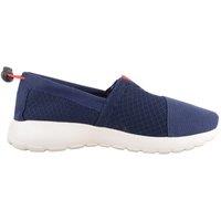 ABSOLUTE FOOTWEAR Men's Childrens Teens Easy Slip On Elasticated Lightweight Canvas Trainers in Navy | Size: 6