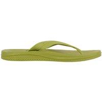 ABSOLUTE FOOTWEAR Men's Easy Slip On Padded Summer Holiday Toepost Flip Flops in Green | Size: 7