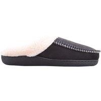 ABSOLUTE FOOTWEAR Men's Oliver, Slip On Mule Slipper with Faux Fur Inner & Stripe Design in Black | Size: 6-7