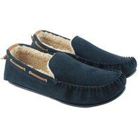 Eastern Counties Leather Men's Owen Berber Suede Moccasins in Navy | Size: 8