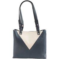 Eastern Counties Leather Men's Alice Contrast Panel Leather Handbag in Dark Navy