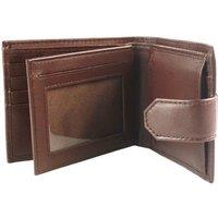 Eastern Counties Leather Men's Grayson Bi-Fold Leather Contrast Piping Wallet in Brown