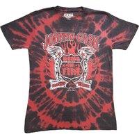 Johnny Cash Men's Ring Of Fire Tie Dye T-Shirt in Red | Size: 2XL