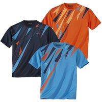 Atlas for Men Men's Sporty T-Shirt (Pack of 3) in Mid Navy | Size: Large