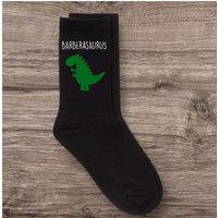 60 SECOND MAKEOVER Men's Mens Barber Dinosaur Barbasaurus Black Socks