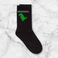 60 SECOND MAKEOVER Men's Mens Gardener Dinosaur Gardenerasaurus Black Socks