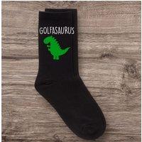 60 SECOND MAKEOVER Men's Mens Golfer Dinosaur Golfasaurus Black Socks