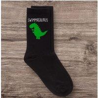 60 SECOND MAKEOVER Men's Mens Swimmer Dinosaur Swimmasaurus Black Socks