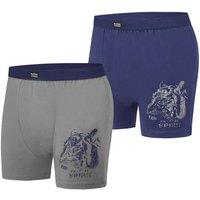 Atlas for Men Men's Tiger Stretch Boxer Shorts Pack of 2 in Mid Grey | Size: 3XL